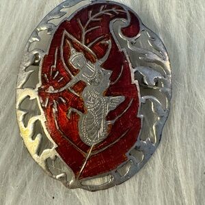 Vintage Sterling Silver Siam Dancing Goddess Brooch  Tote P6